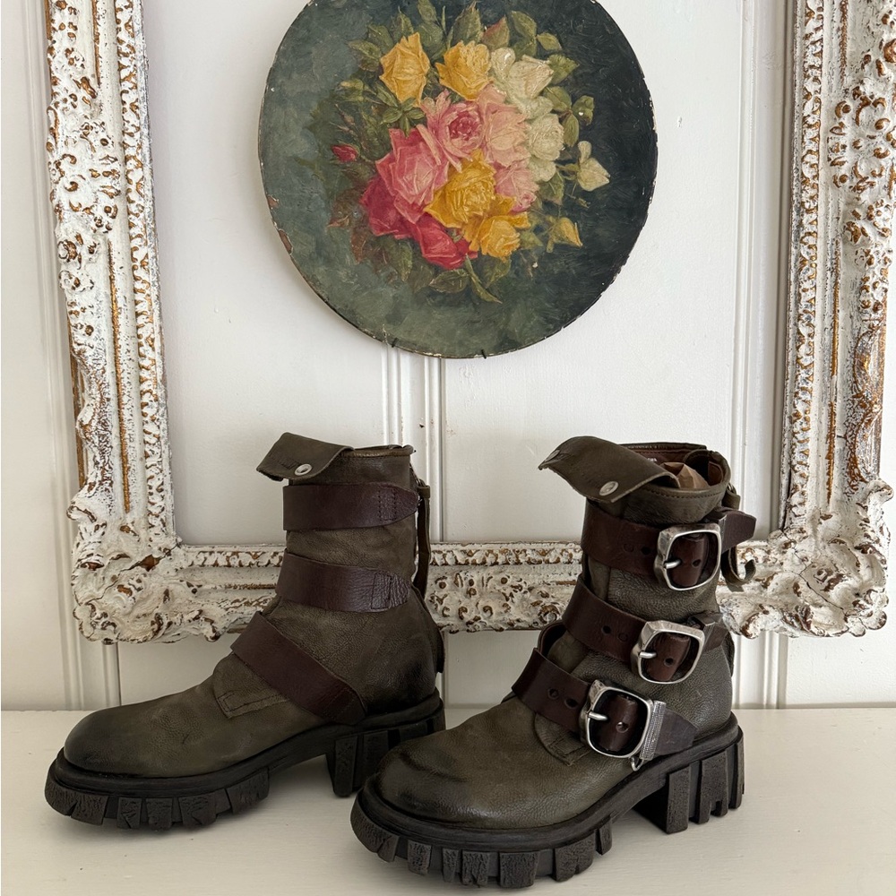 As98 Hamish Dami Leather  Moto Boots